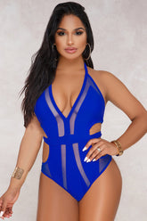 Monokini une pièce en maille avec licou
